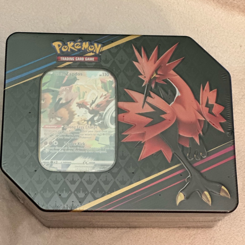 Pokemon Firm Trading Card Game Tin - Black and Red